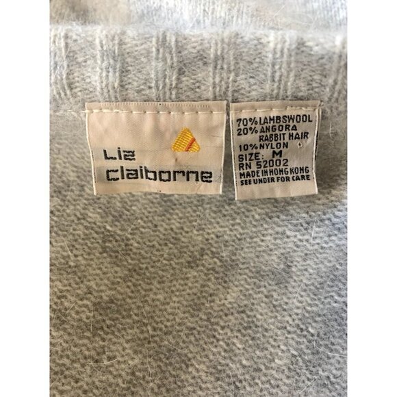 Vintage Liz Claiborne Lambswool Angora Button Front Sweaters M - Picture 8 of 8